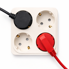 전기 전자 4구노출 콘센트 편리한 핀타입 벽 국산 아이보리 피스포함, 10개