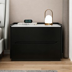 Tixpra 모던 협탁 천연감성 나파 가죽 커버 고급 원목 서랍 무소음 레일 수납장, 1개, 짙은 회색50*40*48