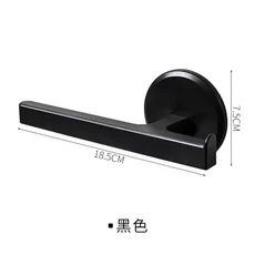 호환 욕실 수건 선반 T 벽 마운트 홀더 자기 접착 단일 후크 화장지 옷걸이 플라스틱 욕실, 한개옵션1, 03 Black