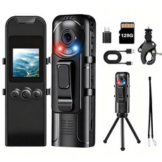 오디오 및 비디오 녹화가 가능한 2K 포함 바디 경찰 시야가 개인 캠 1800MAH 야간 녹화용 카메라 있는 미니 128GB 카드 배터리 위한 민간인을 10시간