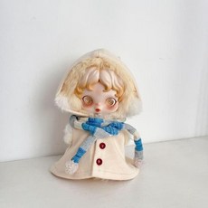 팝마트 스컬판다 겨울 교향곡 빛의 정원 인형옷 인형의상, (인형 제외), 화이트 망토+블루 스카프 세트