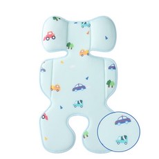 推車透氣坐墊 3D抗菌立體蜂巢式透氣涼墊 - 通用型汽座/餐椅涼墊, 汽車(水藍), 1個