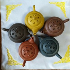 92jade 遇見善緣 宜興紫砂蓮子壺五色套組，宜興壺 紫砂壺 茶壺 茶具 中國宜興, 1個, Multi-color, 約120cc