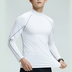 남성 헬스 컴프레션 짐웨어 머슬핏 드라이핏 반목 레이어드 긴팔티