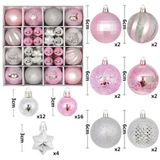 44Pcs 3/6CM 크리스마스 공 트리 장식 홈 할로윈 새해 Navidad 펜던트 볼 액세서리, 3 6cm, 11 18