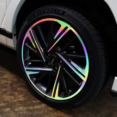 카우라 호환 액티언 20인치 휠스티커 랩핑 튜닝 용품, 유광화이트, 1개