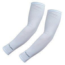 防紫外線涼感袖套 袖套條紋 2個, 2 白色