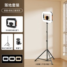 三色調光手持補光燈 充電式LED 直播燈, 1個, 三色調光補光燈+200公分落地支架