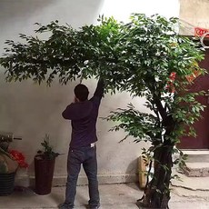 인조나무 조화 덩굴나무 큰 인공 식물 그린 가지 잎사귀 나뭇잎 웨딩 장식 가짜나무 조화화분 장식용, (연장) 높이 1.8미터  길이 1미터