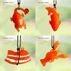 변색 오리 키링 자외선 키홀더 UV 베이징덕 구운 장식품 가방 구워지는 덕 병맛 반응, 1개, E. 변색 구운고기닭새우생선 끈 포함