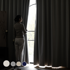 [1+1] HOMEY NEST 밝은색상 99.99% 빛차단 암막커튼 호텔식 방풍 암막 린넨커텐 아일렛형