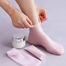 보습 양말 실리콘 뒤꿈치 갈라짐 풋패드 각질 발꿈치 굳은살 케어 관리, 핑크, 1개