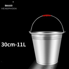 스텐 양동이 짬통 식당용 육수통 원형 물통 이동식 말통, 30cm 11L, 1L