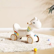 多功能兒童搖搖馬滑行車，寶寶玩具，安全環保材質，舒適座椅設計, 棕色【滑滑車】, 1個