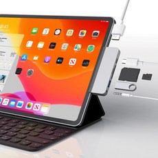 하이퍼드라이브 6in1 USB-C 멀티허브 도킹스테이션 4K HDMI 60W PD충전 아이패드/노트북 호환 (HD319B), 실버, 1개