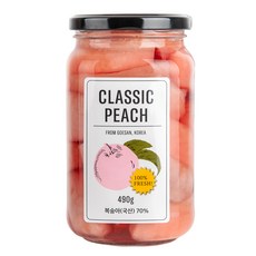 클래식농원 복숭아 병조림 핑크백도, 490g, 1개