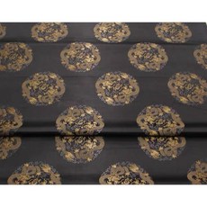 古銅金龍團織錦緞布料 75CM, 深咖啡