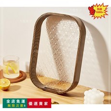 復古海棠花壓花玻璃木質收納點心託盤, 1個, 升級⭐透明白·大容量託盤33*22*5C