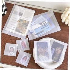 트레싱지 포토카드 보관 봉투 반투명 사진 보호 슬리브 청첩장 편지지 수납, 상세페이지 참조, 12.5x17.5