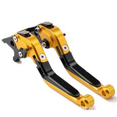 颶風騎士 適用YAMAHA MT-125 YZF-R125 CNC剎車離合拉桿 伸縮折疊牛角改裝配件, 1個, 金黑金