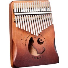 zani 三好禮 17音拇指琴 卡林巴琴 - 入門樂器拇指鋼琴, 17, 桃花心木月亮貓漸變咖-17音, 1個