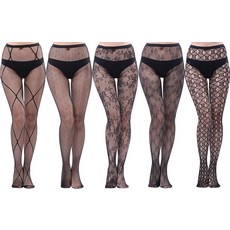 JALIYO 섹시한 망사 스타킹 꽃무늬 레이스 팬티 패턴 레깅스 타이즈 스타일 D 5쌍
