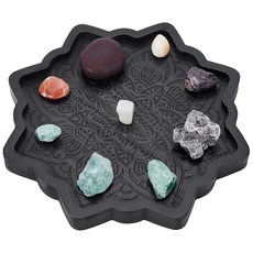 1개 목제 악세사리 쥬얼리 트레이 촬영 소품 전시다이 블랙 267x267x25mm