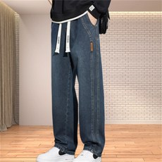 스트레이트 밴딩 청바지 남성 빅사이즈 캐주얼 패션 바지 스판 데님 팬츠