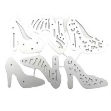 하이힐 금속 커팅 다이 스텐실 DIY 스크랩북 앨범 종이 카드 템플릿, 1개