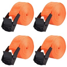 트라이원더 친치 타이다운 스트랩 래싱 화물 트럭 보트 오토바이 SUP 카약 카누 트레일러(1m 블랙 - 4팩)용 캠 버클이 있는 헤비 듀티 나일론, 01# Orange 4 Packs, 4.9 FT