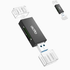 [픽커] 범용카드리더기 고속카드리더기 노트북카드리더기 C타입 USB 3.2 듀얼 OTG 멀티 카드리더기 블랙