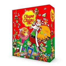 Chupa Chups XXL 어드벤트 캘린더 2025 다양한 막대사탕과 버블검이 섞인 24개의 문 사탕 크리스마스 캘린더 1 x 614g, Chupa Chups XXL 어드벤트 캘린더 2025,