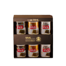 (신선집중) 광천김 선물세트 베스트 고급 종합 선물세트 6호 (캔김6p+쇼핑백), 1개