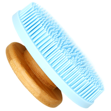 테미러스 우드 실리콘 바디 브러쉬, 1개, 1개입, 블루  핸드형