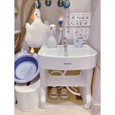 어린이 유아 세면대 간이 소형 양치 화장실 손닦기, 1개, 화이트