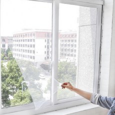 방충망 모기장 창문 미세 매쉬 접착 셀프 설치 차단, 흰색
