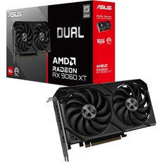 Asus Radeon RX 9060 XT Dual 16GB GDDR6 PCI-Express 그래픽 카드.
