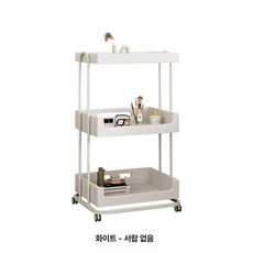 트롤리 이동식 접이식 피부샵 수납장 대용량 미용실 슬림, 서랍 없는 화이트