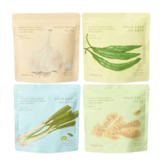 파머스톡 동결건조 국산 다진 마늘 청양고추 생강 큐브 대파 4종, 1세트
