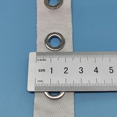 3 폭 25mm 원형 아일렛 코튼 웨빙 트림 테이프 슬링 벨트용 흰색/검정색 의류 아일렛 그로밋 테이프, [03] white silver, [01] 3meter price