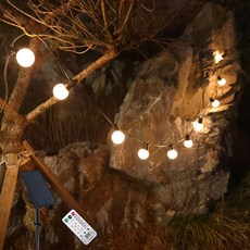 HK.SELL 태양광 루프탑 LED 큰앵두 S50 6m 20구, 태양광-블랙줄 웜화이트