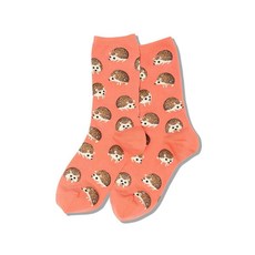 ECLATIS Hot Sox 여성 노벨티 기하학 패턴 크루 알람 시계 네이비 301365, 고슴도치 (산호)