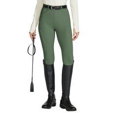 Willit 여성용 승마 바지 풀 시트 실리콘 승마 바지 승마 학교 타이츠 지퍼 포켓 아미 그린. XS
