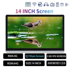 자동차 뒷좌석 플레이어용 IPS 태블릿 터치 스크린 듀얼 HMDI 안드로이드 12 13.3 인치 14 + 8