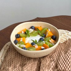 ins家用簡約陶瓷潑墨碗水果復古沙拉餐具麥片酸奶早餐飯碗甜品碗, 1個, 潑墨不規則碗