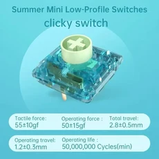 Kailh 로우 프로파일 무소음 기계식 키보드 스위치 MINI 시리즈 선형 및 클릭형 3핀 1353Hitbox MG68 A75와, 03 10PCS, 01 Summer