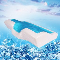 일자목베개 쿨젤 목편한 숙면 기능성 쿨링 메모리폼 여름 베개, 1개
