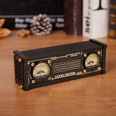VU2 RGB VU레벨미터 사이버펑크 데스크테리어, A. 블랙 골드