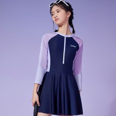 LIULU兒童泳衣女童速干連體新款中大童裙式運動風學生套裝女孩運動潮流