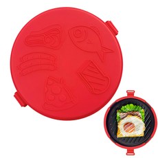Microwave Sandwich Baking Tray Quick-Heat Pizza Plate | Sturdy Microwave Sandwich Toaster Efficient, 03 레드